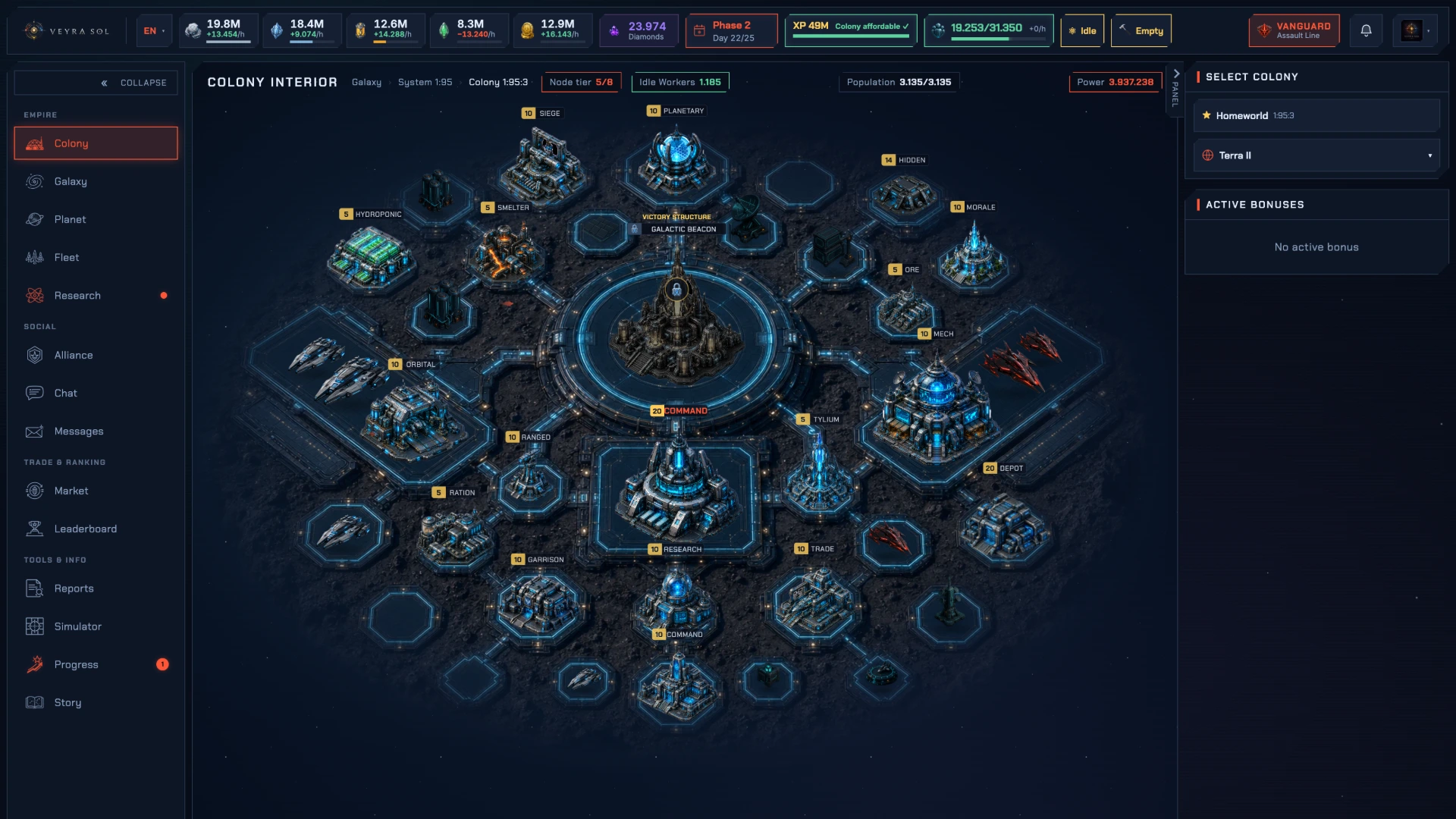 Colony — build and specialise your worlds